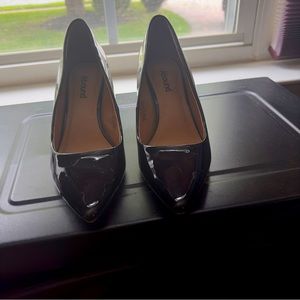 Black patent leather heels-  never worn